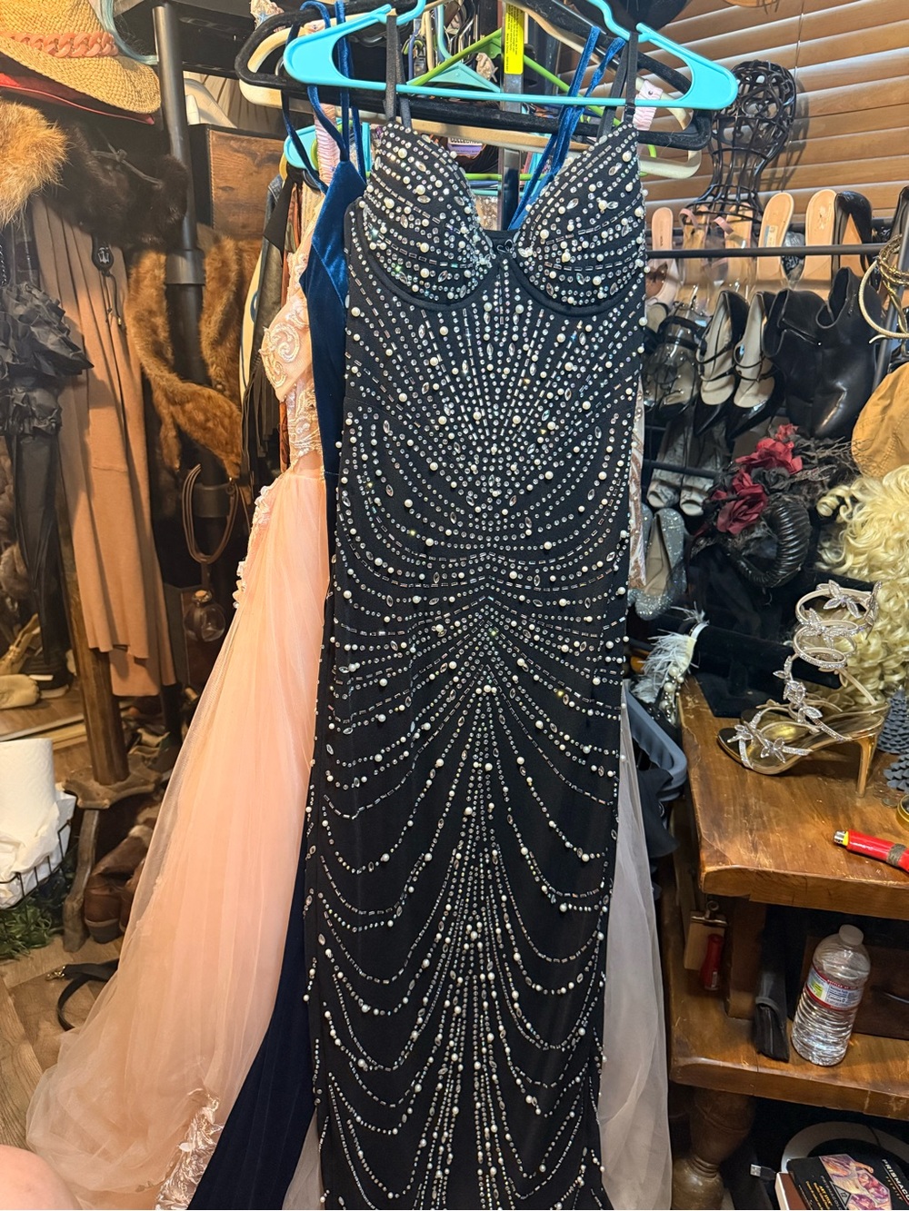 Windsor Black Beaded Prom Gown